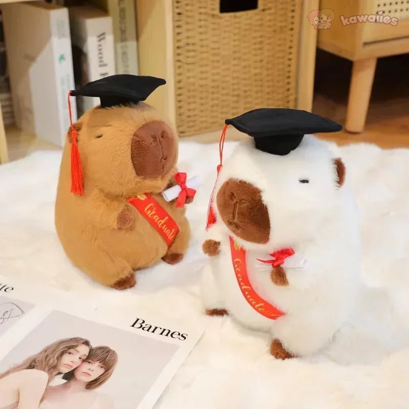 Adorable Capybara Graduation Plush Toys for Celebration!