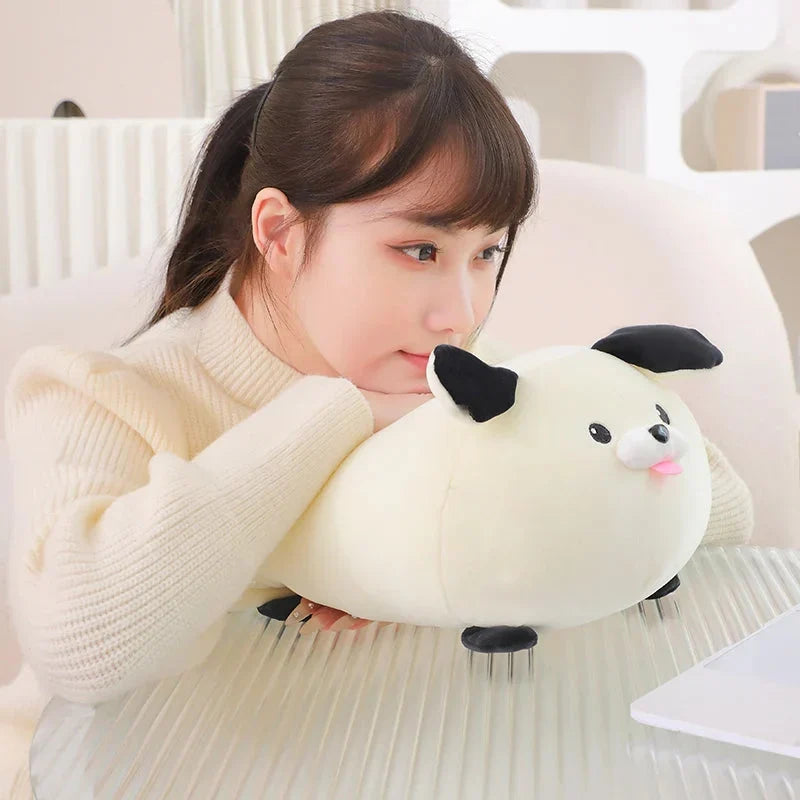 Adorable White and Brown Dog Plush Companions