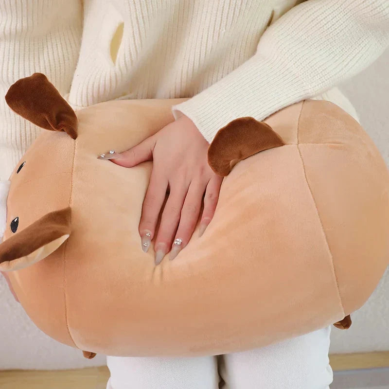 Adorable White and Brown Dog Plush Companions