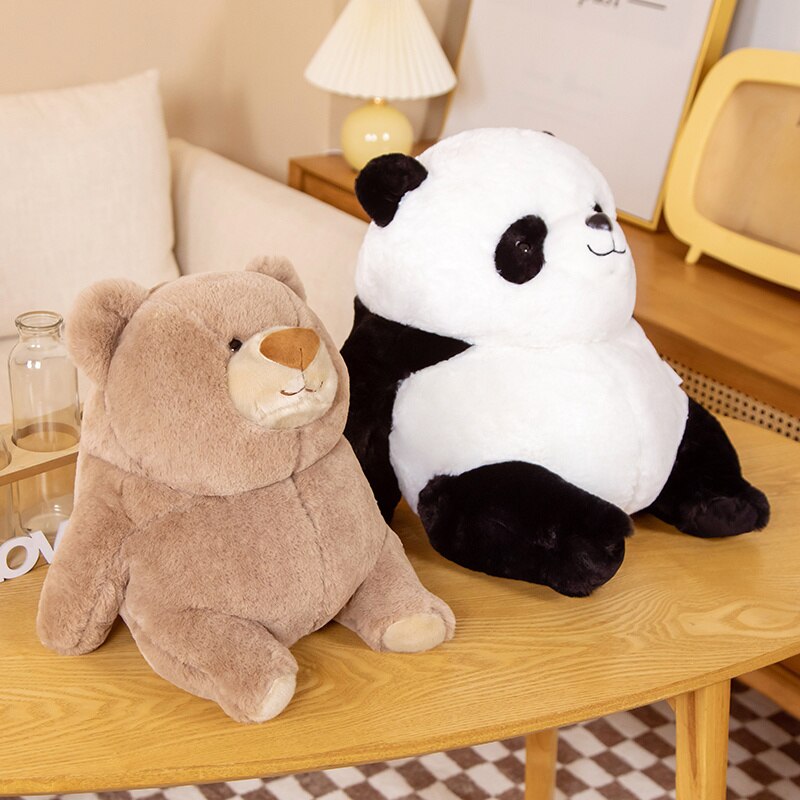 Adorable Chonky Plushies: Fat Bear Panda and Polar Bear Collection