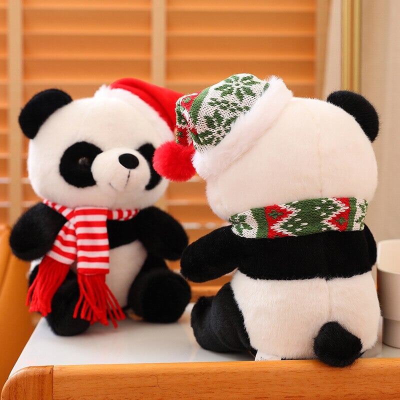 Adorable Santa Panda Holiday Plush Toys