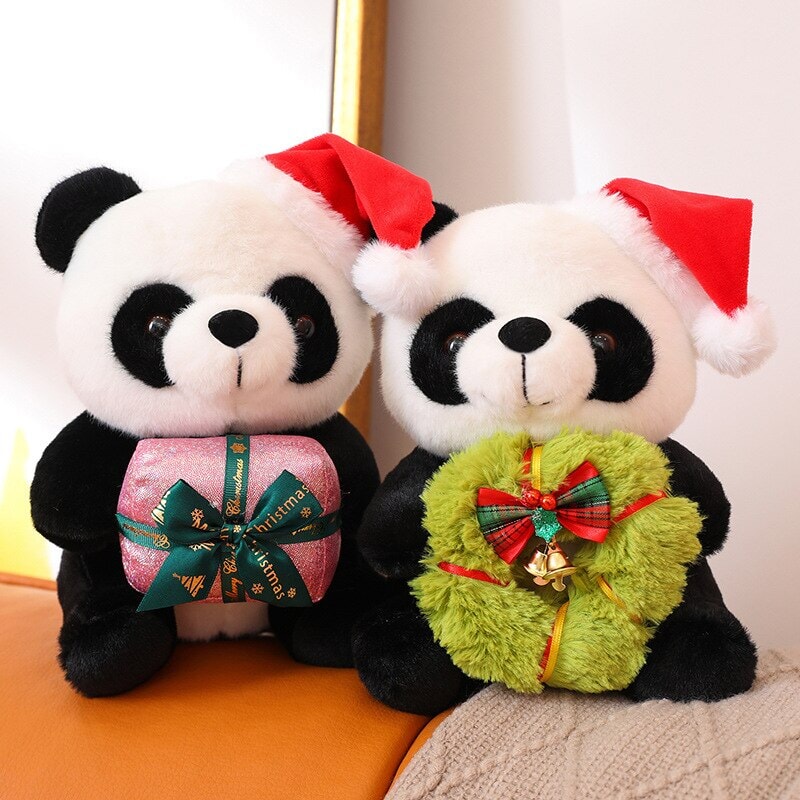 Adorable Santa Panda Holiday Plush Toys