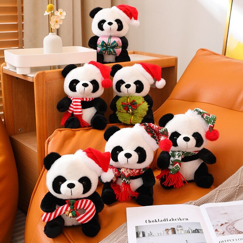 Adorable Santa Panda Holiday Plush Toys