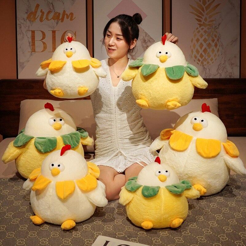 Adorably Plump Round Chicken Plush Toy