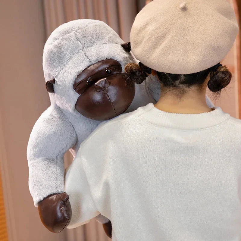 Adorable Chunky Black & Silver Gorilla Ape Plush Toys