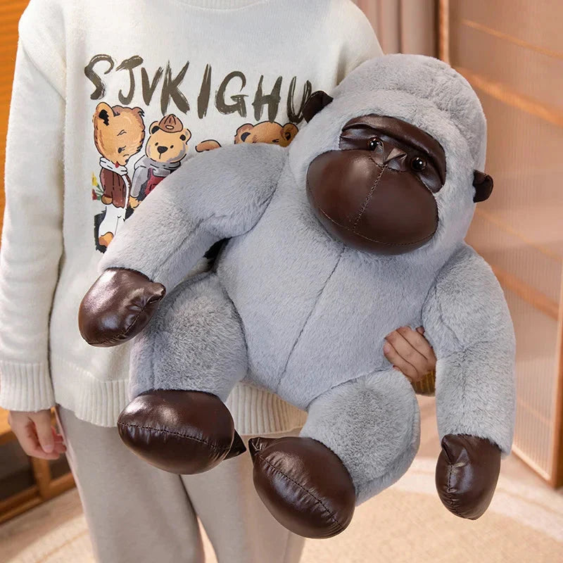 Adorable Chunky Black & Silver Gorilla Ape Plush Toys