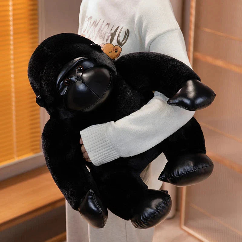 Adorable Chunky Black & Silver Gorilla Ape Plush Toys