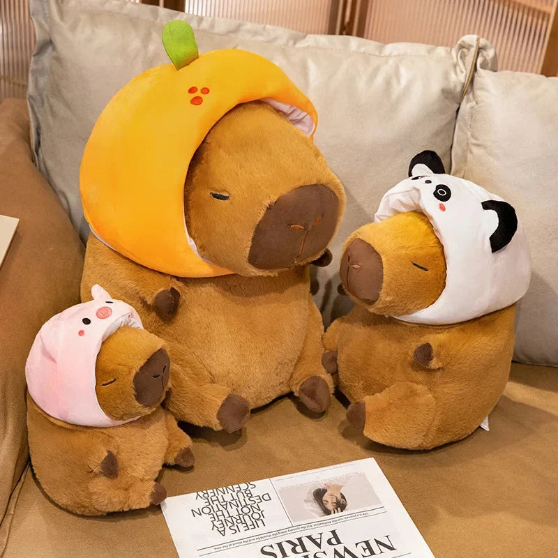 Chunky Kawaii Capybara Plush with Hat