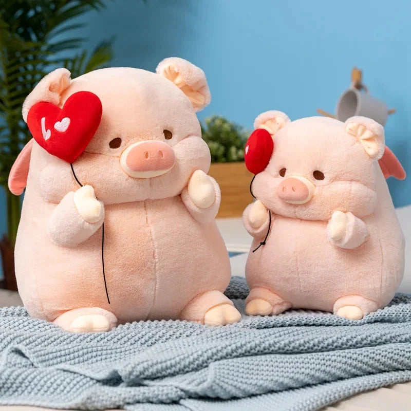 Adorable Chunky Love Heart Piggy Plush Toy
