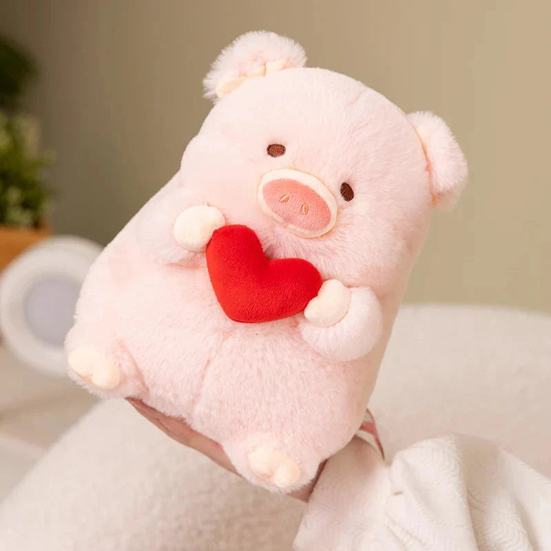 Adorable Chunky Love Heart Piggy Plush Toy