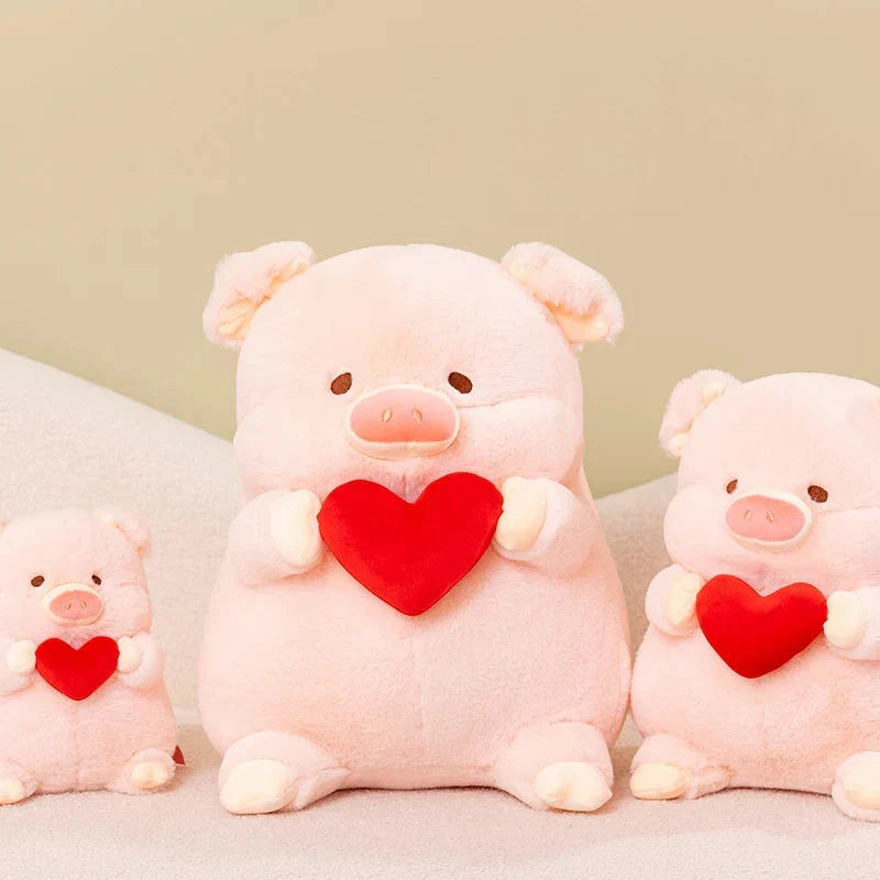 Adorable Chunky Love Heart Piggy Plush Toy
