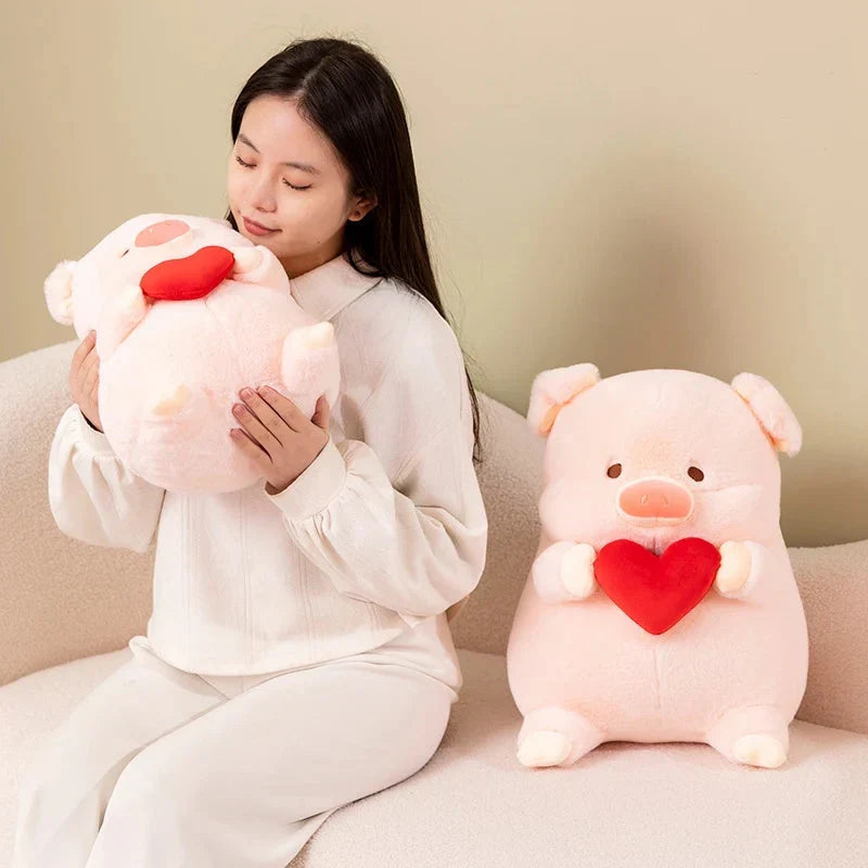 Adorable Chunky Love Heart Piggy Plush Toy