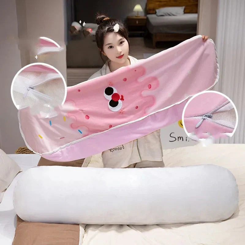 Vibrant Ice Cream Long Plush Pillow Toy