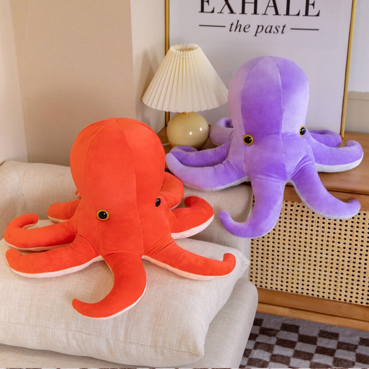Vibrant Octopus Plushie Pair