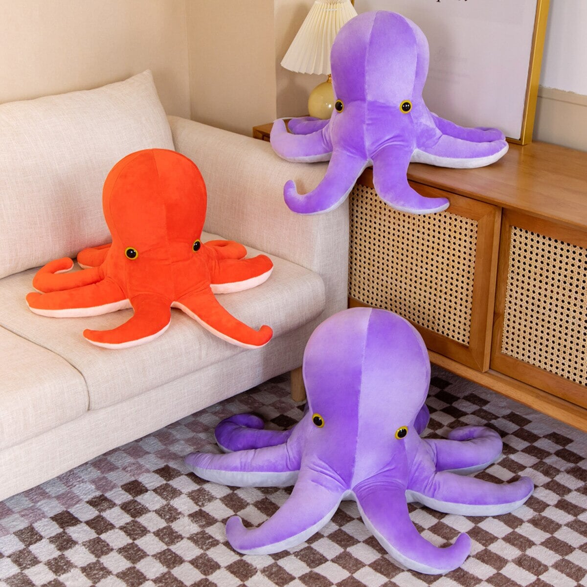 Vibrant Octopus Plushie Pair