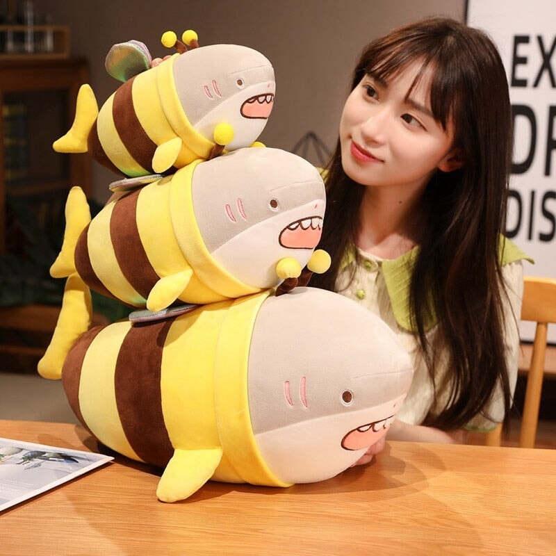 Adorable Chonky Half Shark, Half Bee Plush Toy
