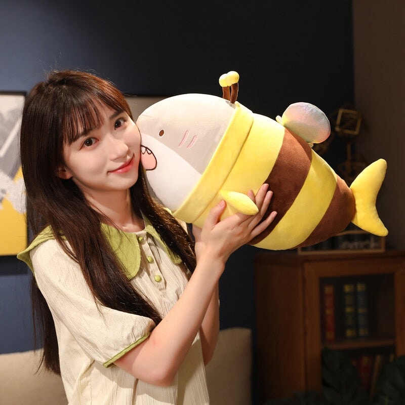 Adorable Chonky Half Shark, Half Bee Plush Toy