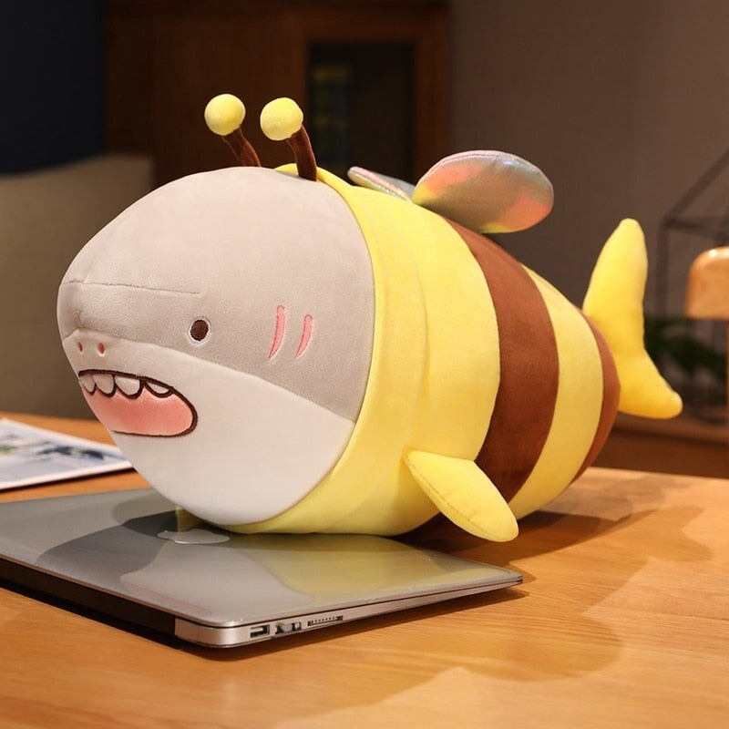 Adorable Chonky Half Shark, Half Bee Plush Toy