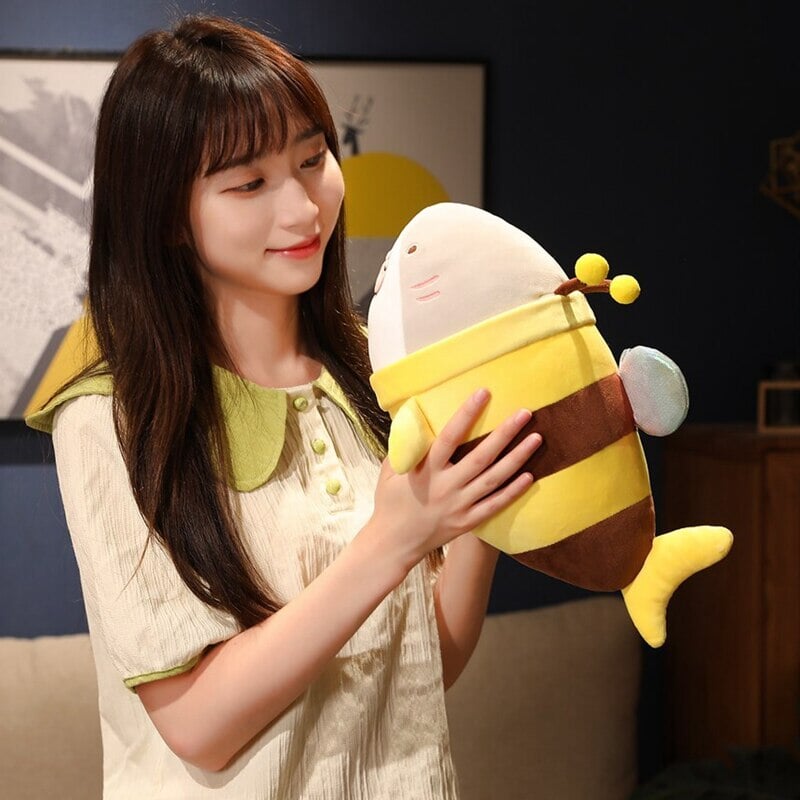 Adorable Chonky Half Shark, Half Bee Plush Toy
