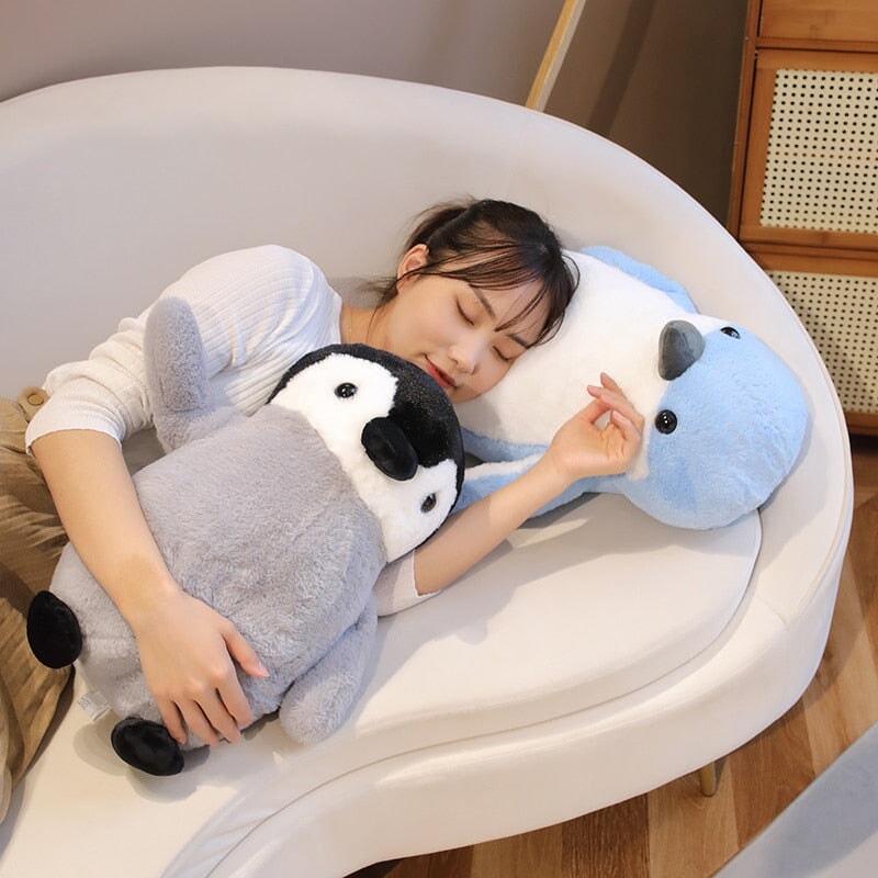 Adorable Fluffy Penguin and Walrus Plush Toys