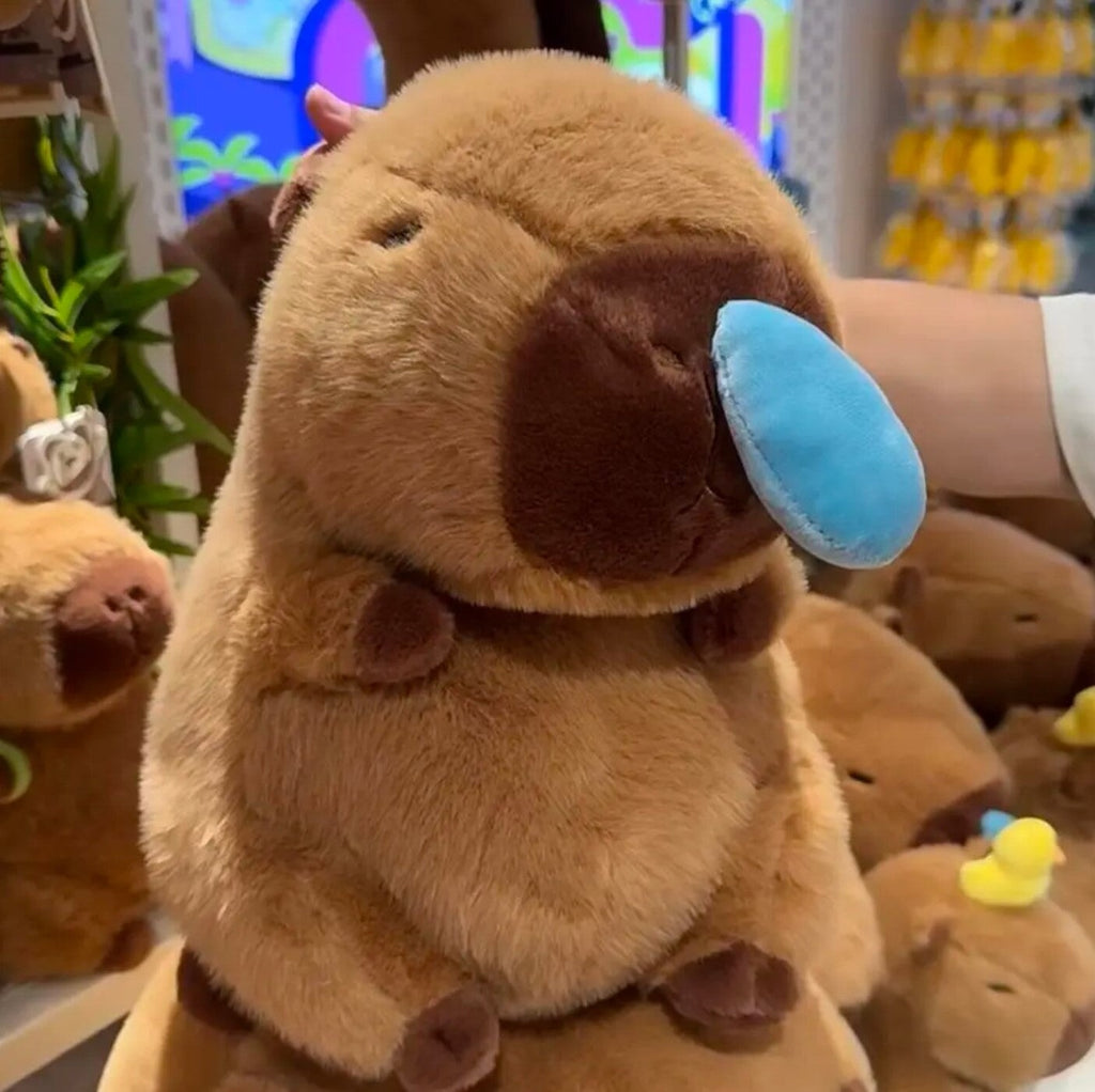 Adorable Capybara Plushie with a Playful Runny Nose