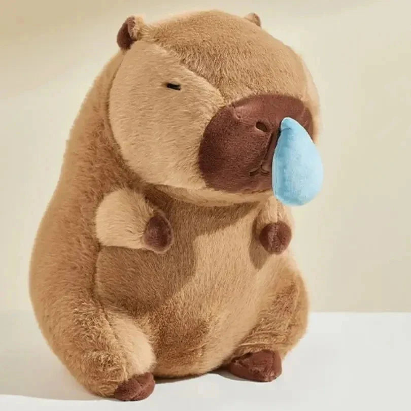 Adorable Capybara Plushie with a Playful Runny Nose