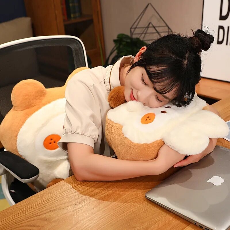 Adorable Fluffy Bunny Dog Chicken Toastie Bread Plush Toy