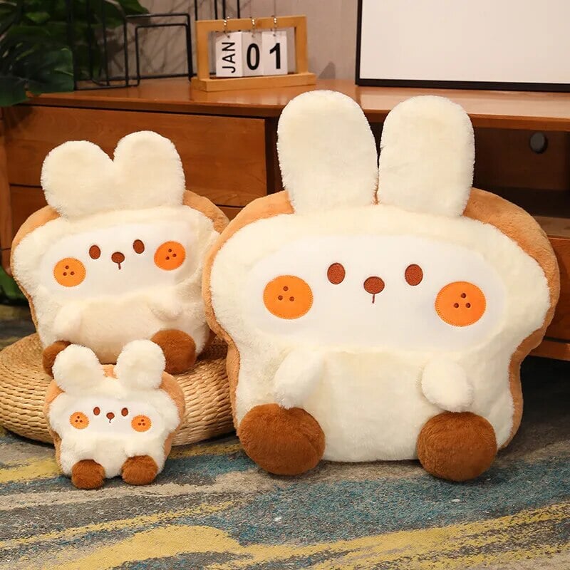 Adorable Fluffy Bunny Dog Chicken Toastie Bread Plush Toy