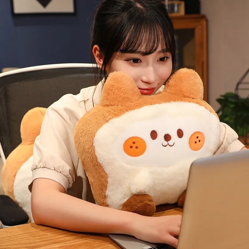 Adorable Fluffy Bunny Dog Chicken Toastie Bread Plush Toy