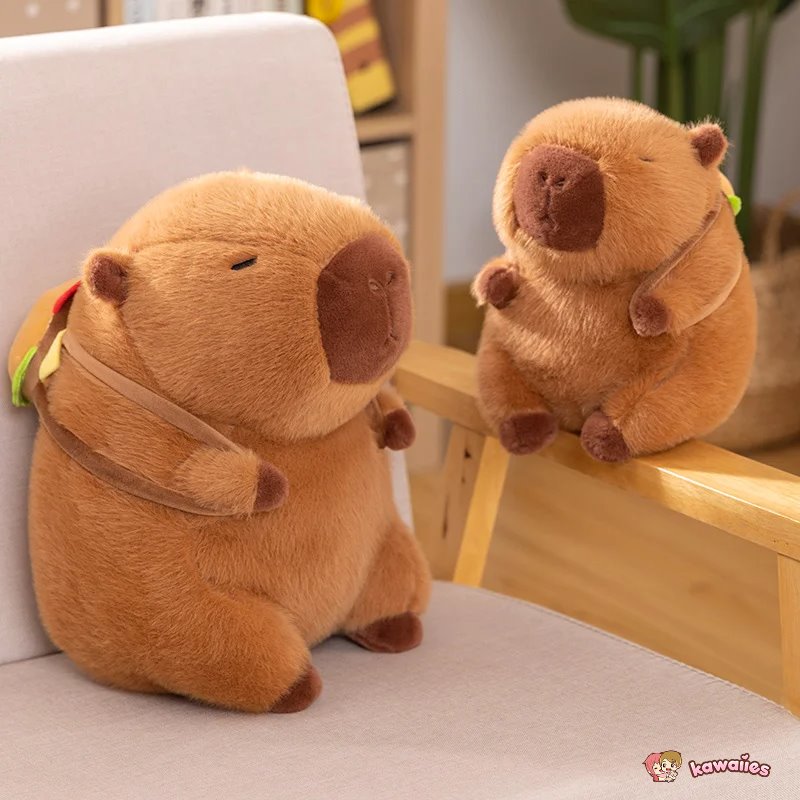 Adorable Fluffy Capybara Burger Bag Plush Toys