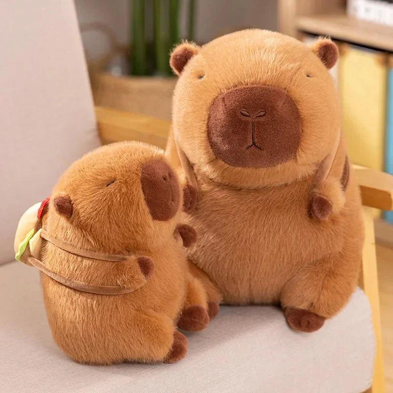 Adorable Fluffy Capybara Burger Bag Plush Toys
