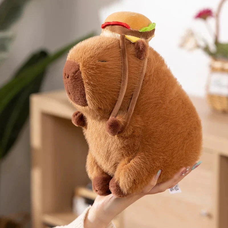 Adorable Fluffy Capybara Burger Bag Plush Toys