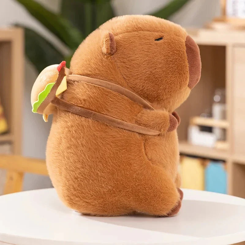 Delightful Fluffy Capybara Burger Bag Plush Toys