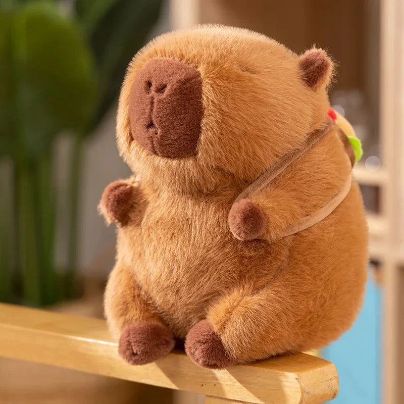 Adorable Fluffy Capybara Burger Bag Plush Toys