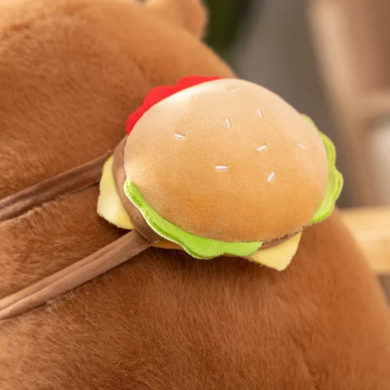 Delightful Fluffy Capybara Burger Bag Plush Toys