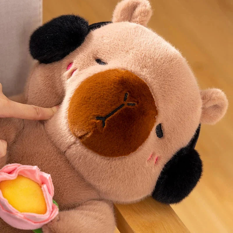 Fluffy Capybara & Monkey Plushie Pals