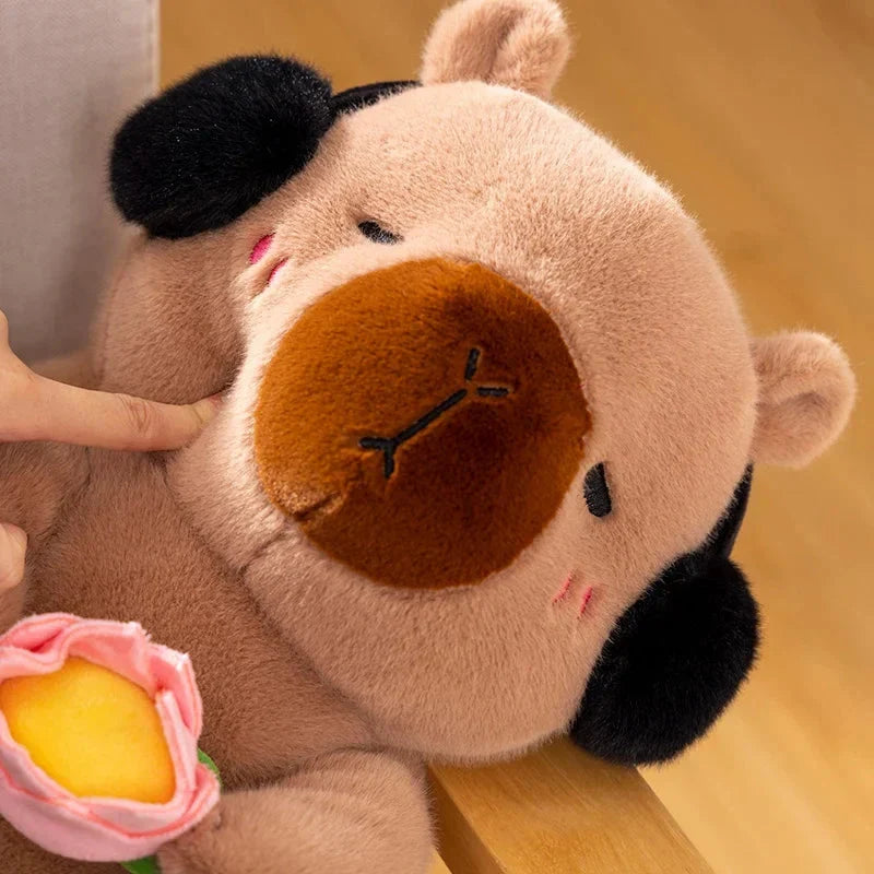Adorable Fluffy Capybara and Monkey Plush Toy Friends