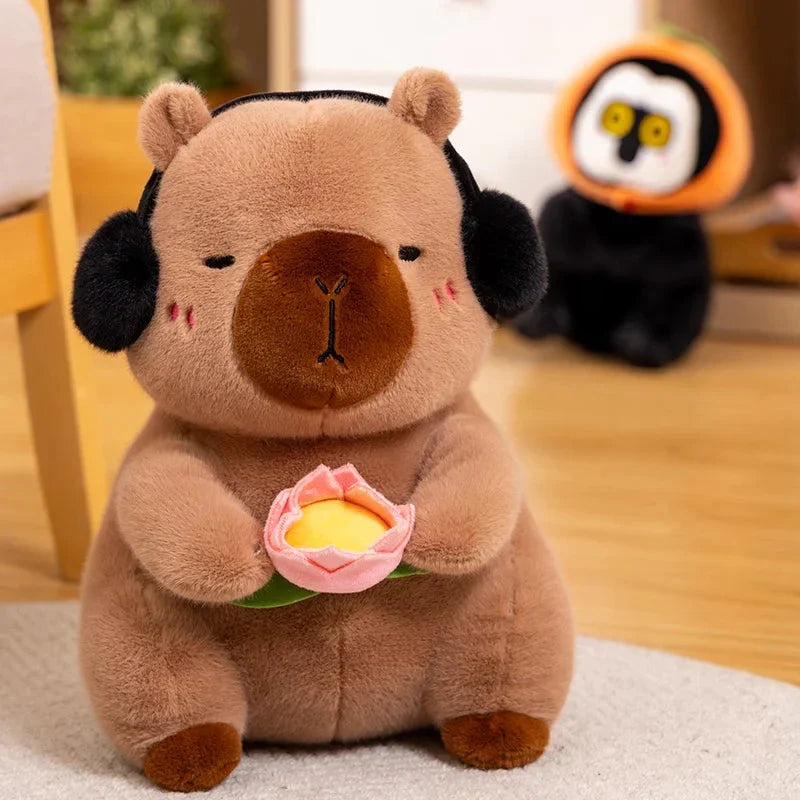 Adorable Fluffy Capybara and Monkey Plushie Friends
