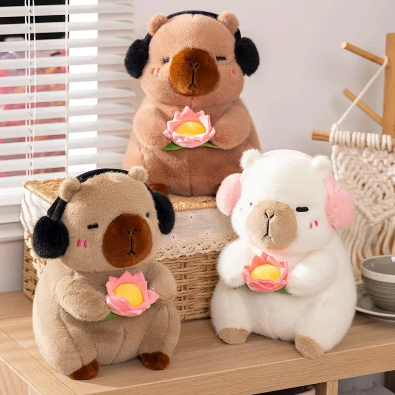 Adorable Fluffy Capybara & Monkey Buddy Plushies