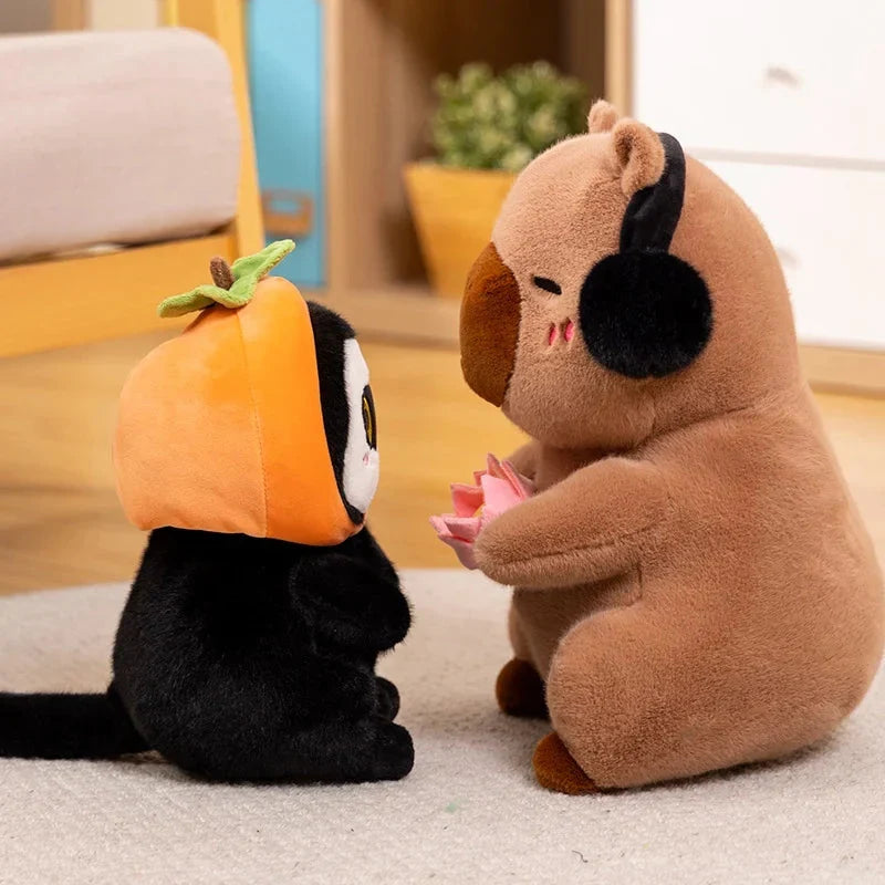 Adorable Fluffy Capybara and Monkey Plushie Friends