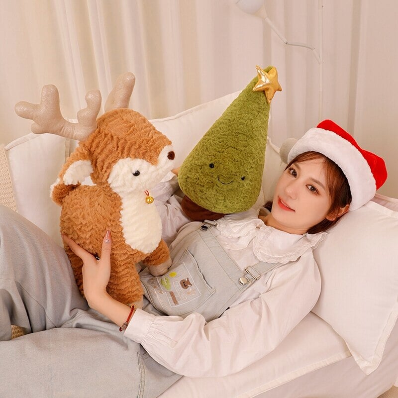 Adorable Fluffy Reindeer Plushie for a Cozy Christmas Tree!