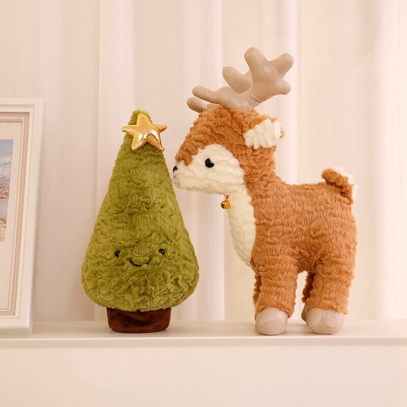 Adorable Fluffy Reindeer Plushie for Your Christmas Tree