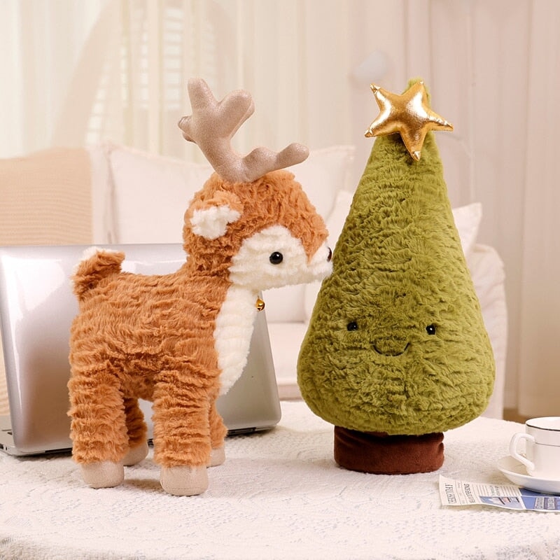 Adorable Fluffy Reindeer Plushie for Your Christmas Tree
