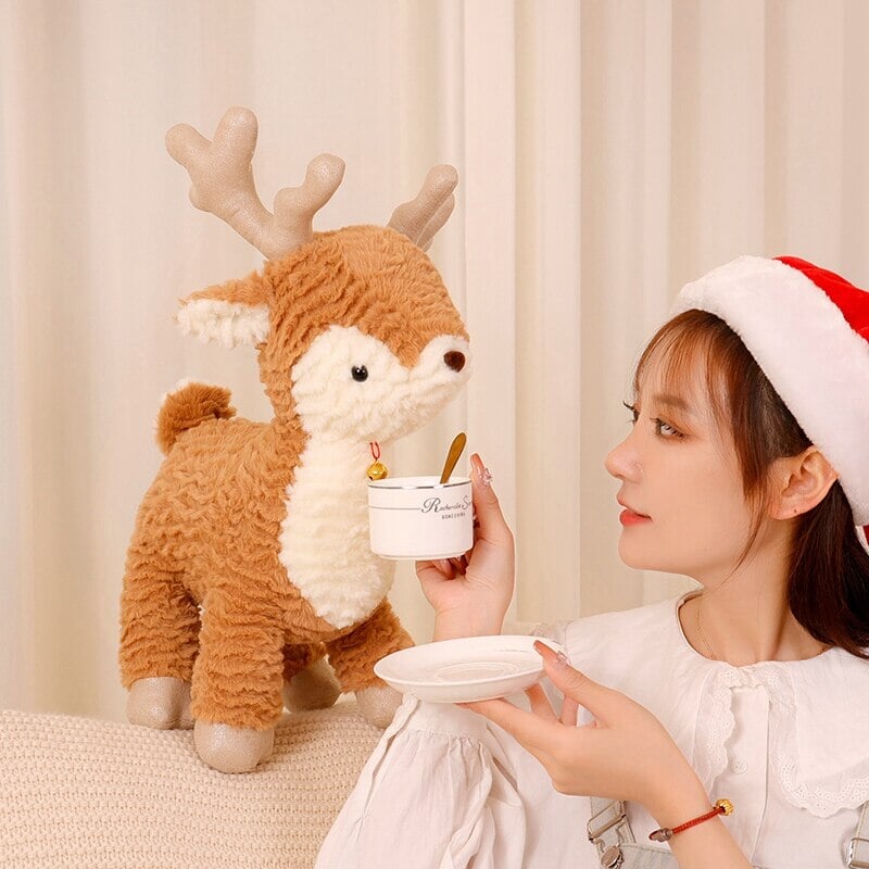 Adorable Fluffy Reindeer Plushie for Your Christmas Tree