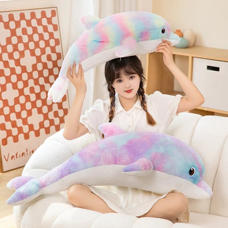 Adorable Fluffy Galaxy Dolphin Stuffed Animals