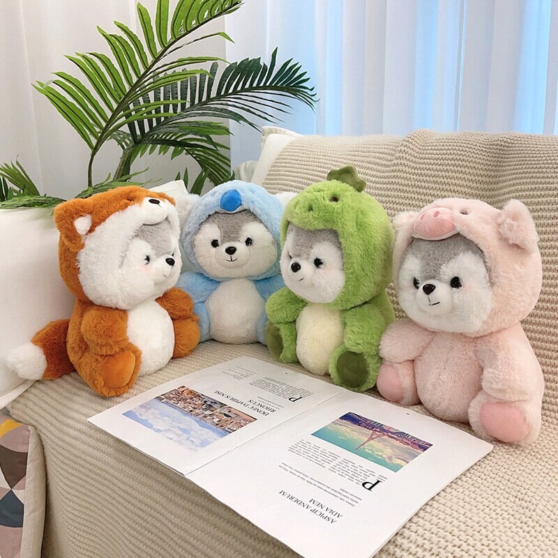 Adorable Fluffy Husky Plushie Crew