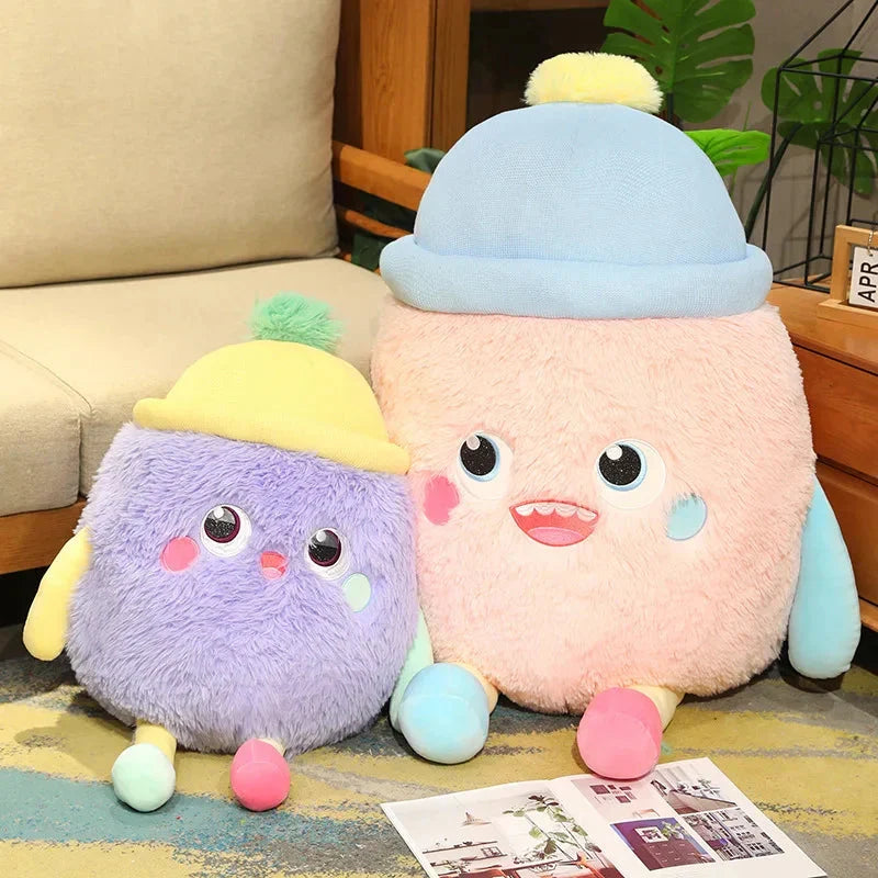 Adorable Fluffy Monster Milk Bottle Plush Toy