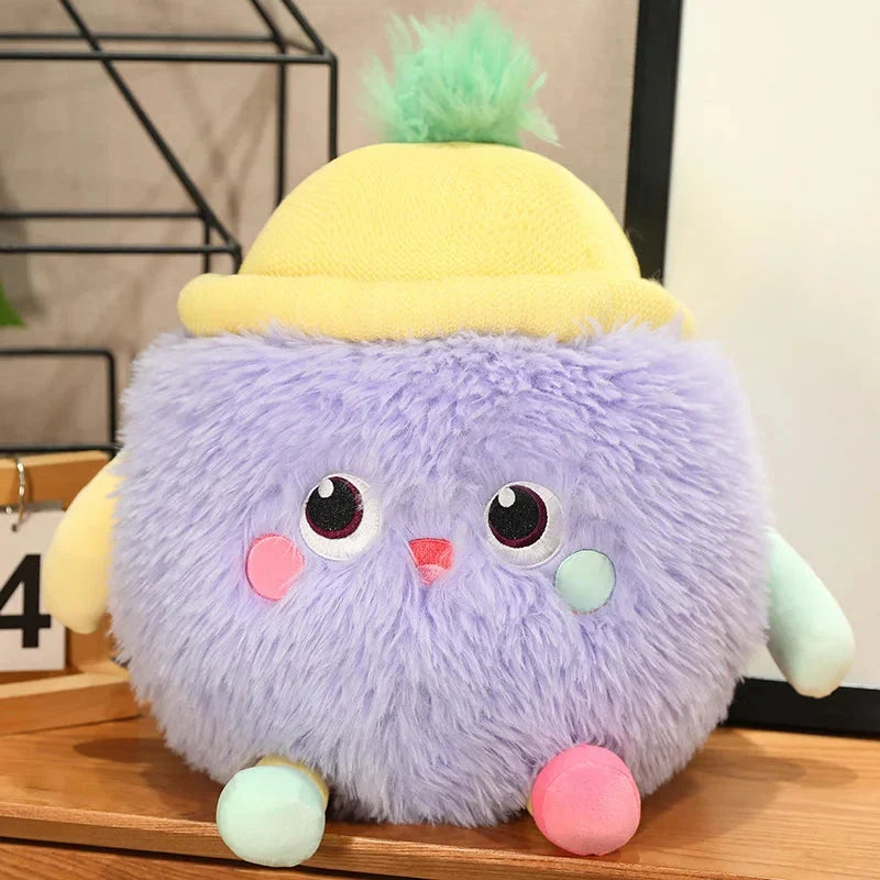 Adorable Fluffy Monster Milk Bottle Plush Toy
