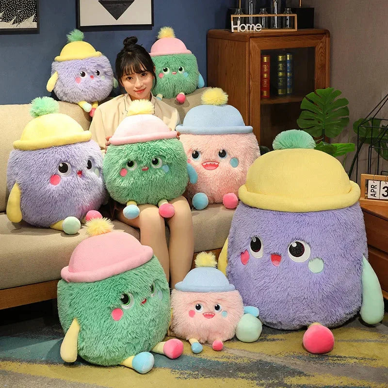 Adorable Fluffy Monster Milk Bottle Plush Toy