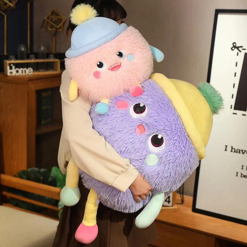 Adorable Fluffy Monster Milk Bottle Plush Toy